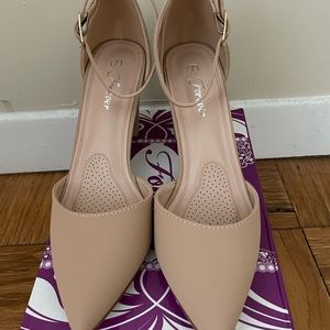 Nude block heels